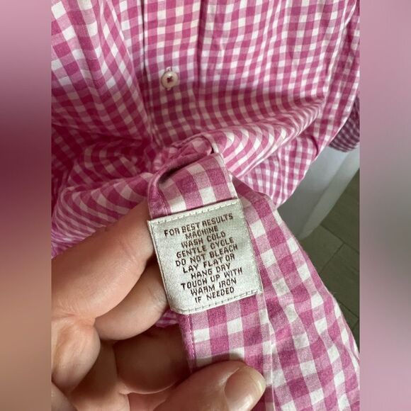 Peter Millar men’s cotton pink plaid button down shirt, large - Picture 3 of 6
